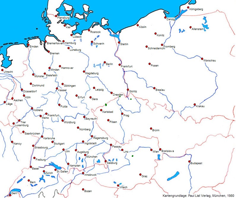 Orte mit Beschreibungen