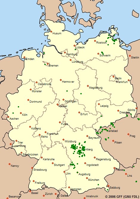 Orte, an denen Personen vorkommen